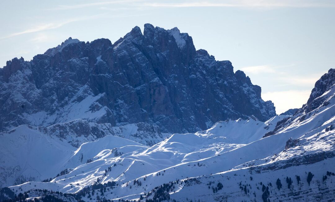 snow capped peaks in trentino south tyrol