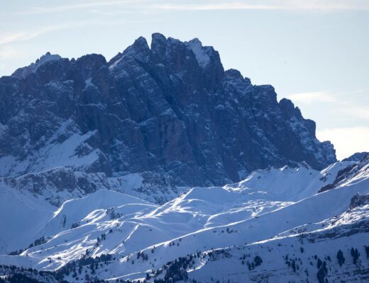 snow capped peaks in trentino south tyrol